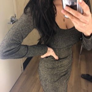 Urban Outfitters Gold Metallic Bodycon
